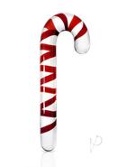 Icicles No 59 Candy Cane Glass Massager - Clear/red