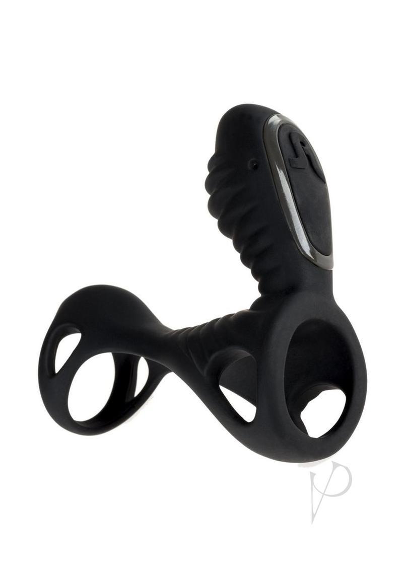 Gladiator F Rechargeable Silicone Couples Cock Ring - Black